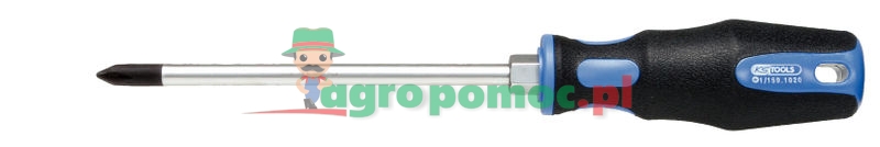 KS Tools ERGOTORQUE® WOOD Schraubendreher für Kreuzschlitzschrauben PH, PH2