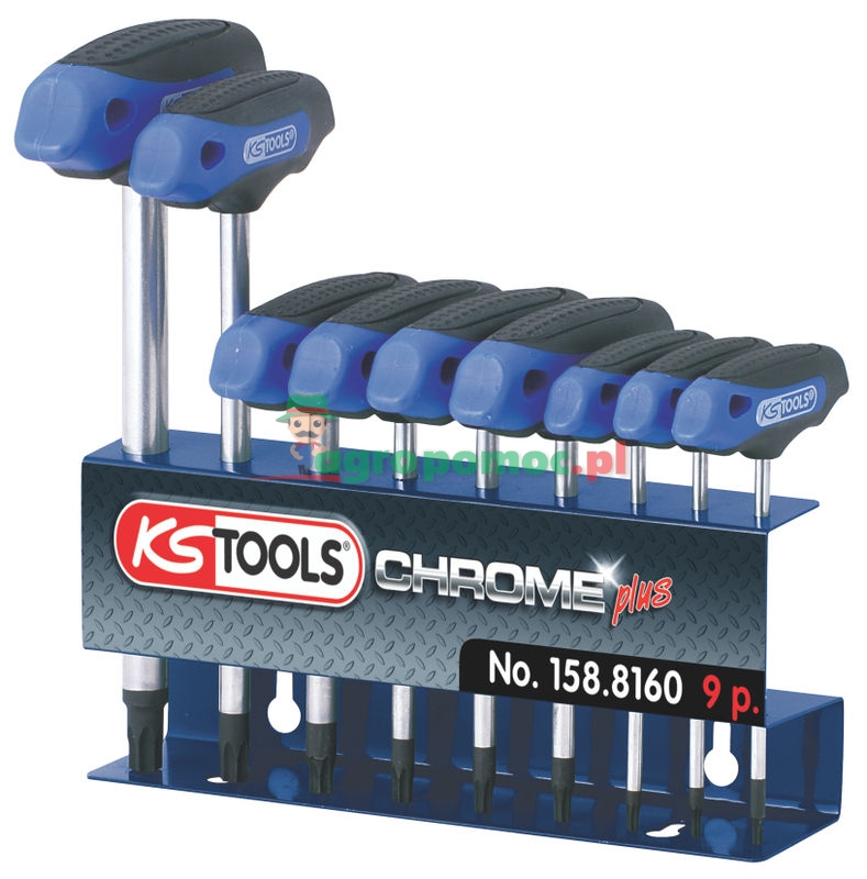 KS Tools ERGOTORQUEplus® TX T-Griff-Stiftschlüssel-Satz, 9-tlg., T10-T50