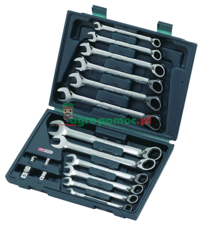 KS Tools GEAR+ Klucz szczękowo-oczkowy - zestaw,p/l,16-częściowy