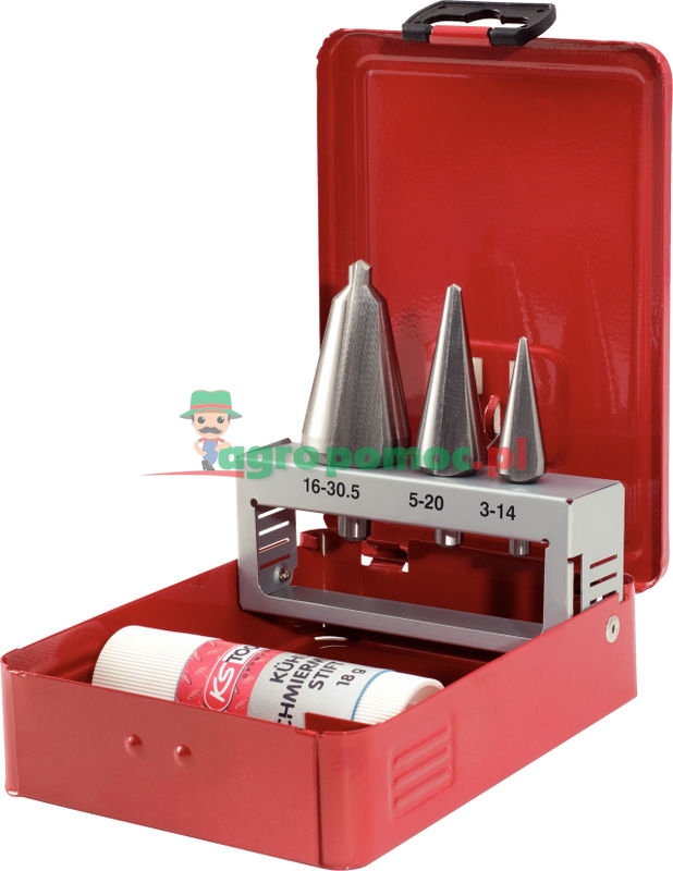 KS Tools HSS Blechschälbohrer-Satz in Stahlblechkassette, 4-tlg.