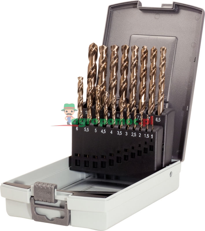 KS Tools HSS-G Co 5 Spiralbohrer-Satz in Kunststoffkassette, 19-tlg., 1-13mm