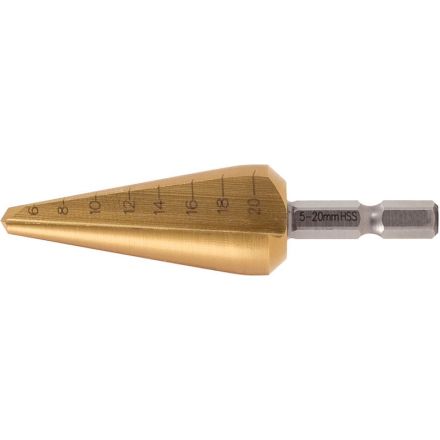 KS Tools HSS-TiN Blechschälbohrer-Bit, Ø 5-20mm