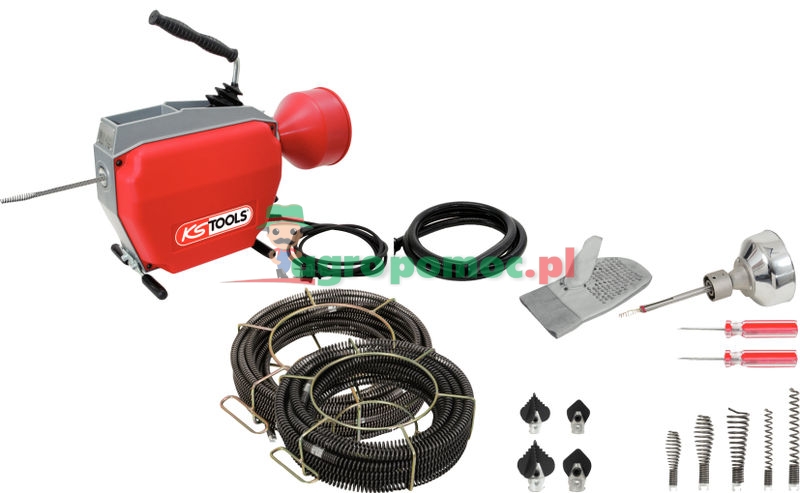 KS Tools Kanal- und Rohrreinigungs-Werkzeug-Satz Ø 16+22mm, 29-tlg., Spirale mit Innenseele