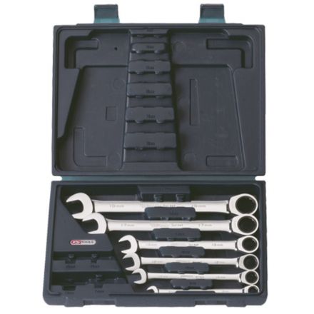 KS Tools Klucz oczkowo-płaski, grzechotkowy-zestaw