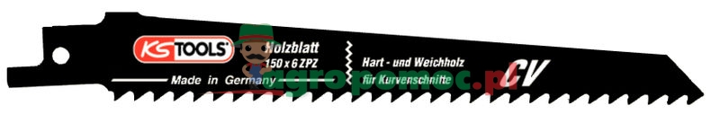 KS Tools Kurvenschnitt Stichsägeblatt AEG, Bosch, Metabo, CV, L=150mm, 4,2mm, 5er Pack