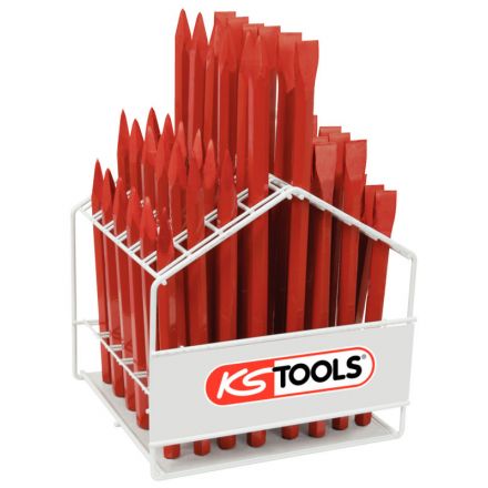 KS Tools Meißel-Verkaufsdisplay, 8-kant, 48-tlg.