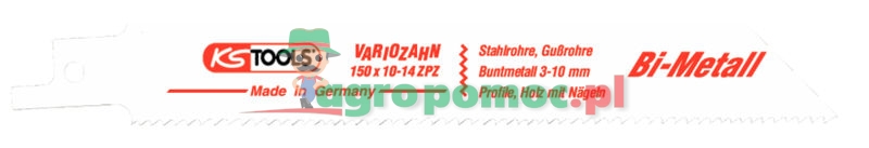 KS Tools Säbelsägeblatt AEG, Bosch, Metabo, L=150mm, Variozahn, 1,8-2,5mm, 5er Pack