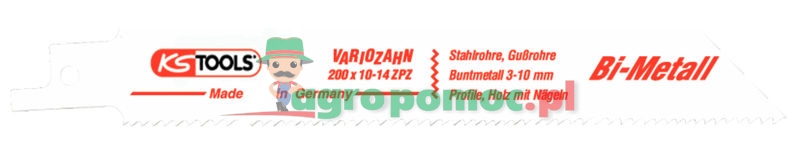 KS Tools Säbelsägeblatt AEG, Bosch, Metabo, L=200mm, Variozahn, 1,8-2,5mm, 5er Pack