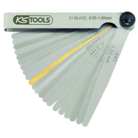 KS Tools Szczelinomierz, 21 płyt, 05-1mm