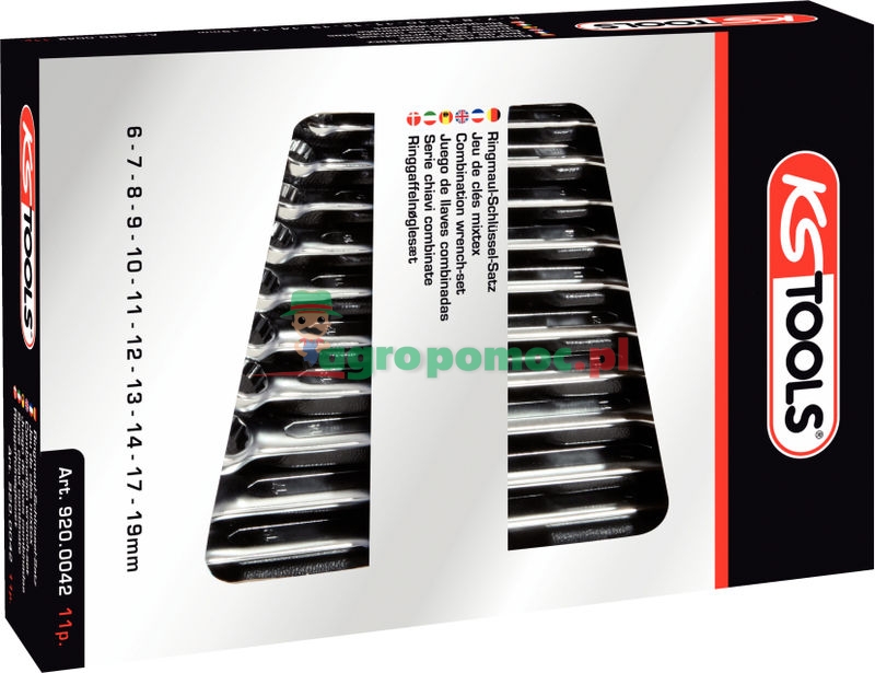 KS Tools ULTIMATEplus Ringmaulschlüssel-Satz, abgewinkelt, 8-tlg., 8-19mm