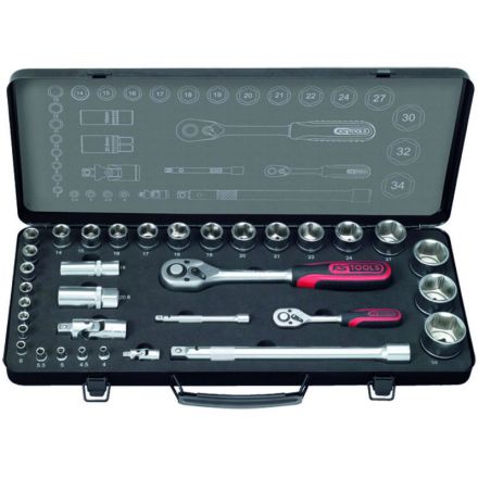 KS Tools Zestaw klucza nasadowego 1/4" + 1/2"