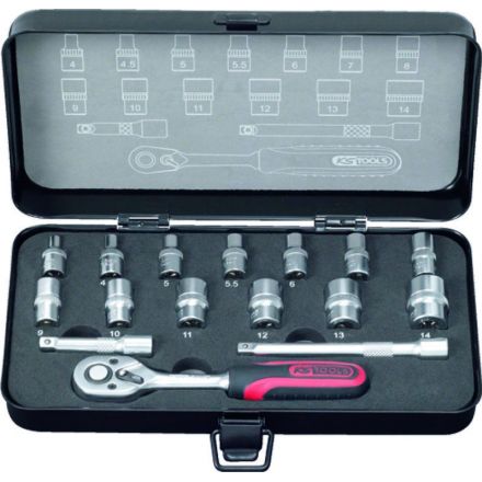 KS Tools Zestaw klucza nasadowego 1/4"