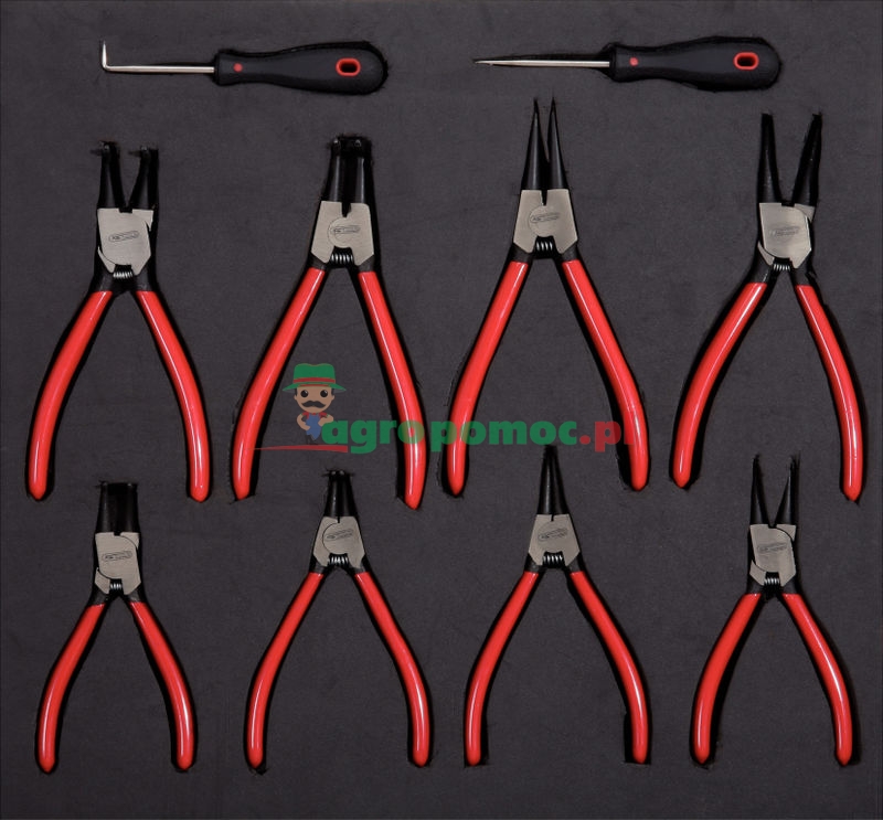KS Tools Zestaw szczypiec do pierścini osadczych, 10-el., 2/3 wkładu systemowego