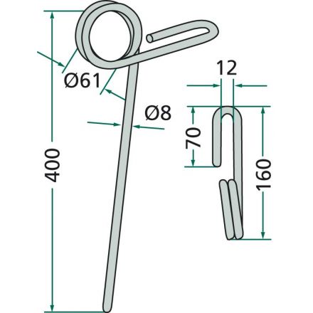  Palec zagarniający siewnika | FLJ0283