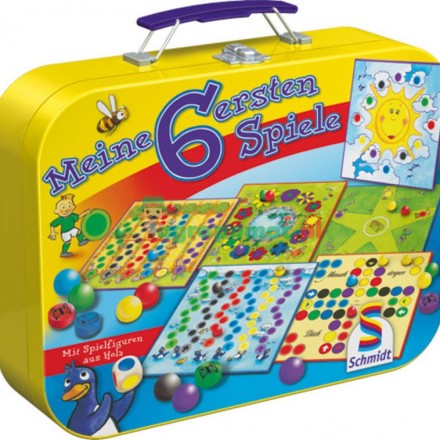 Schmidt Spiele Moje pierwsze gry - zestaw 6 gier w metalowym puełku