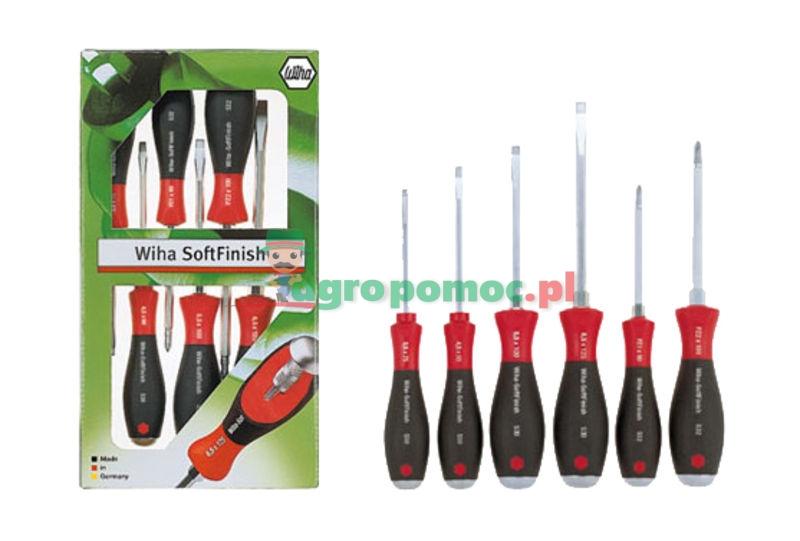 WIHA Wkrętak do nakrętek rowkowych i Pozidriv - zestaw-SoftFinish®