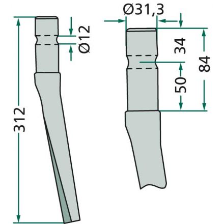  Ząb brony aktywnej | 7A46026, RH12